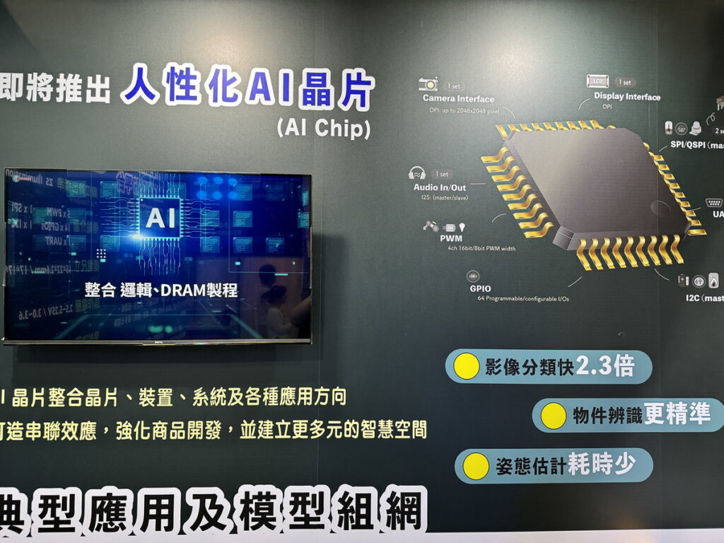 智成電子看好AI市場,配合力晶集團的AI布局,鎖定龐大的平民化商機,預計2024年下半年推出AI晶片,適用於消費電子、車電、照護、工廠和零售等領域。
