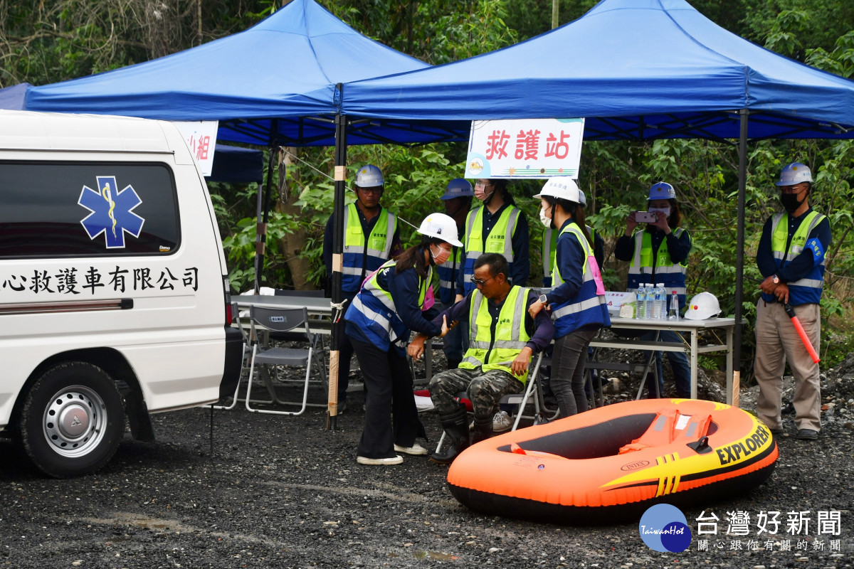 東彰道路南延段防汛演練現場。圖/記者鄧富珍翻攝