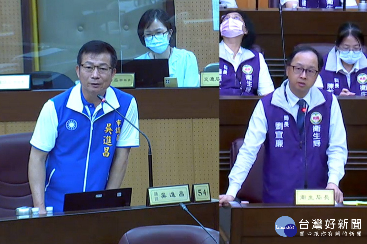 針對醫療量能不足,桃園市議員吳進昌質詢衛生局長劉宜廉。