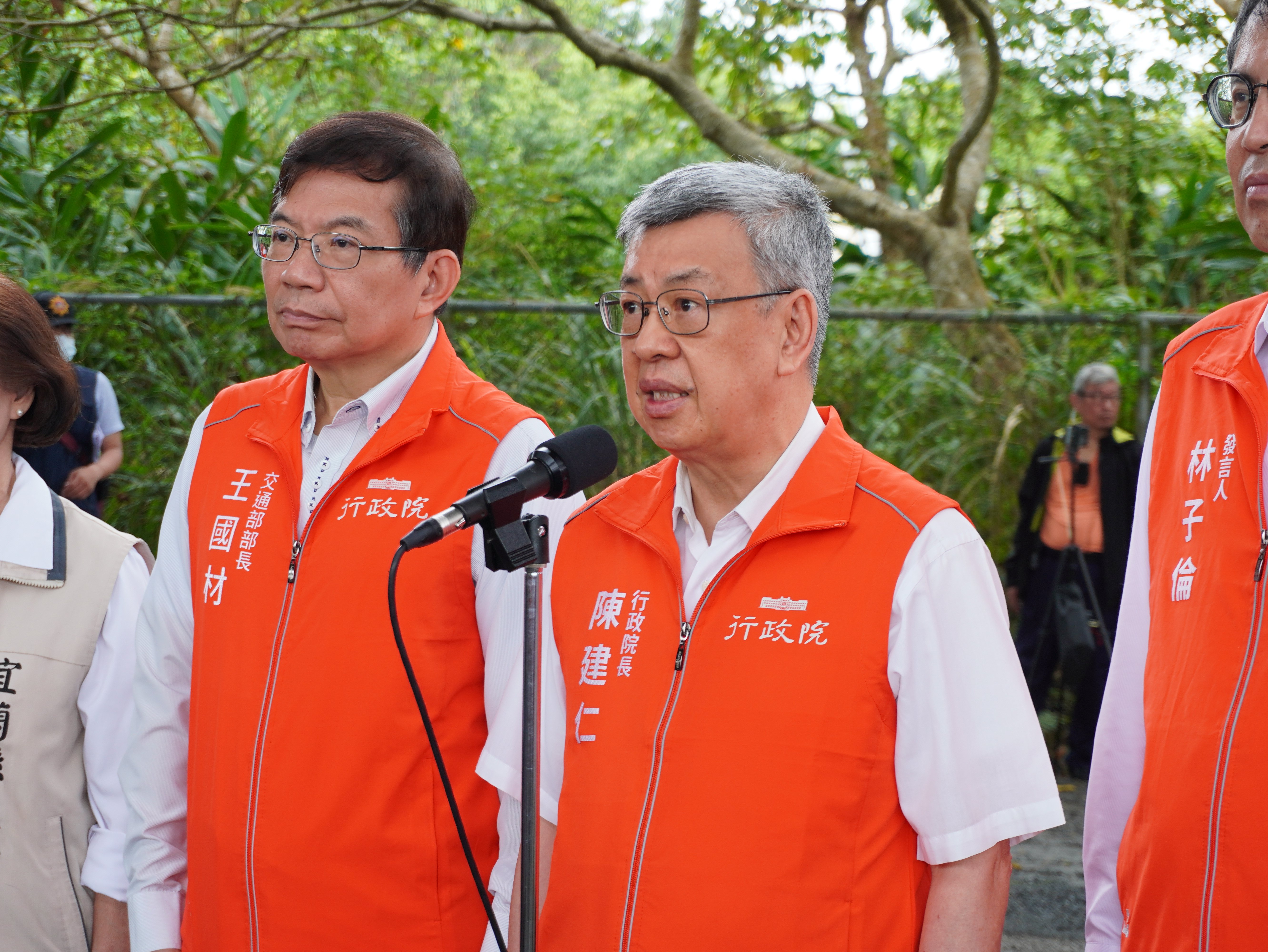行政院長陳建仁上午前往宜蘭視察,接受媒體訪問時,認為台海和平穩定兩岸都要共同努力。林泊志攝