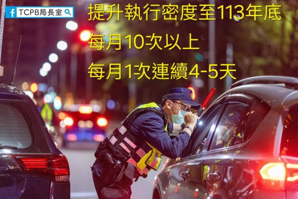 ▲圖說:中市警每月額外增加「防制酒駕」勤務,每月有1次連續4至5天取締勤務 (圖/台中市政府提供)