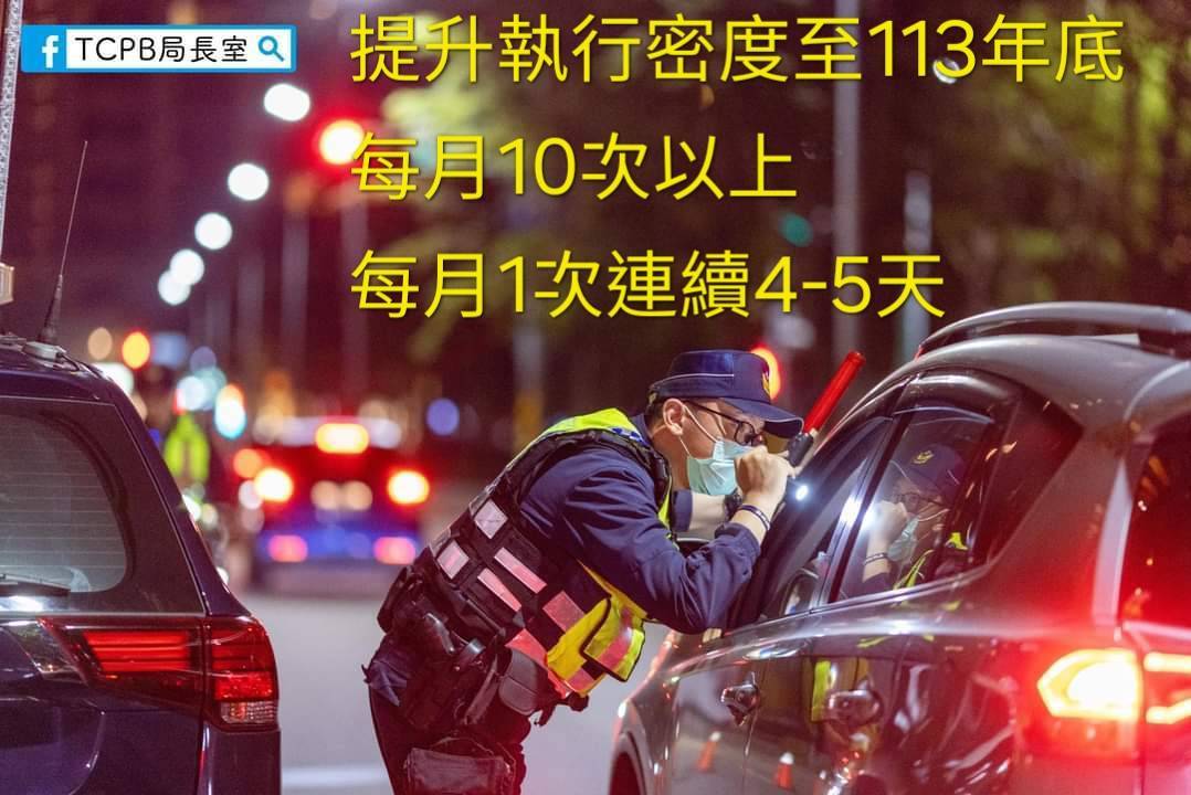 ▲圖說:中市警每月額外增加「防制酒駕」勤務,每月有1次連續4至5天取締勤務 (圖/台中市政府提供)