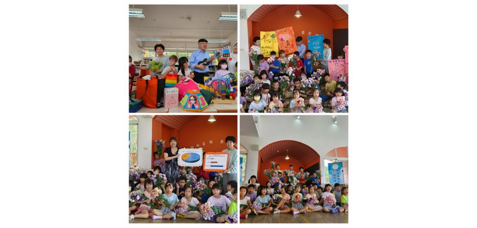 雲林縣虎尾非營利幼兒園跳蚤市場5月送愛到家扶 洋桔梗花祝母親節快樂