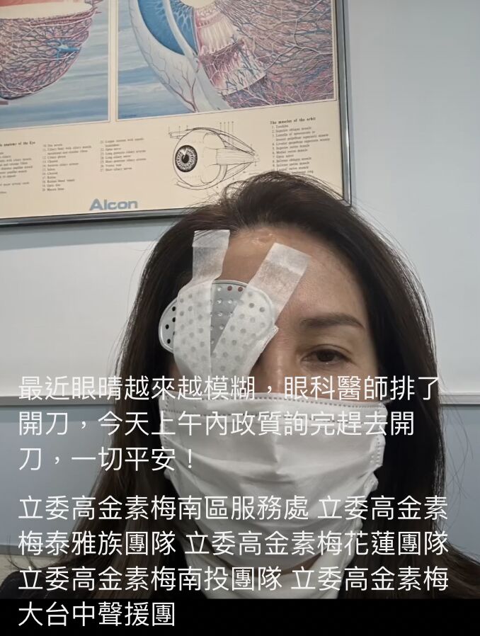 高金素梅曾曬「獨眼照」嚇壞人 視力模糊非老花!嚴重白內障緊急動手術 274 高金素梅曾曬「獨眼照」嚇壞人 視力模糊非老花!嚴重白內障緊急動手術 273