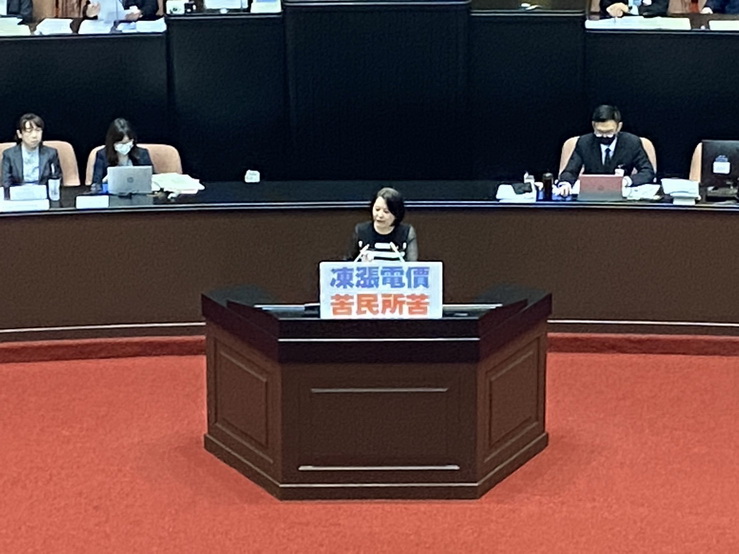 國民黨立院黨團副書記長王鴻薇要民進黨兌現當年指稱找出台灣藏電的承諾。(記者包克明攝)