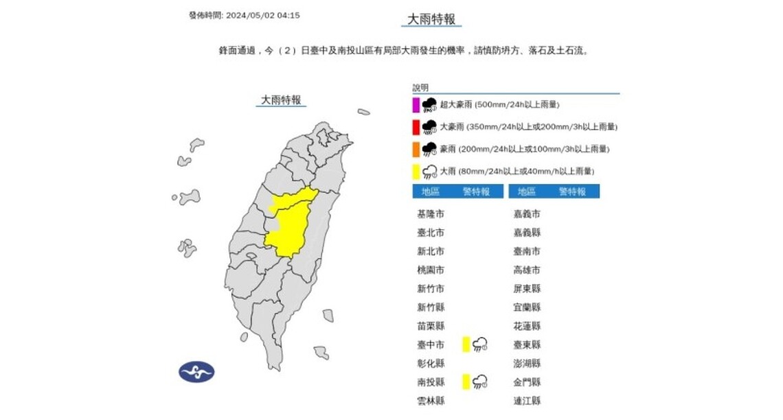 兩縣市大雨特報! 北台灣今濕涼、明起逐漸回溫