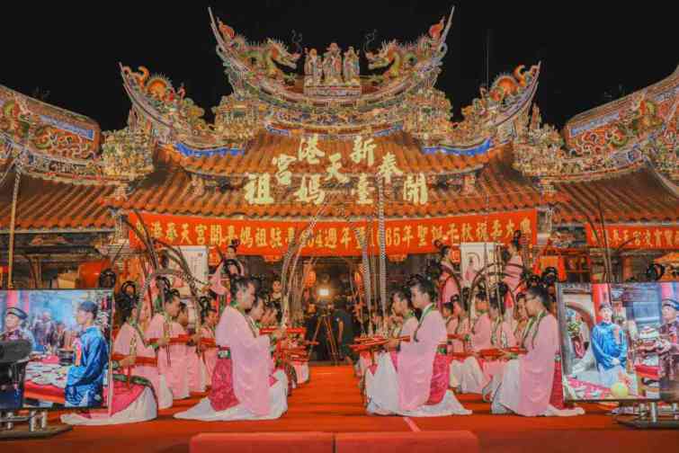 ▲奉天宮也是全台唯一以「六佾舞」為媽祖祝壽的廟宇。（嘉義縣政府提供）