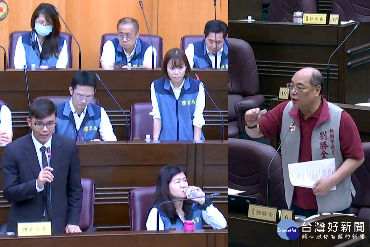 針對運動APP,桃園市議員劉勝全質詢市府體育局長許彥輝。