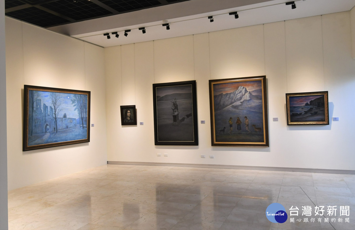 台灣國寶級藝術家陳景容90還鄉紀念展,馬賽克刻畫作品。圖/記者鄧富珍翻攝