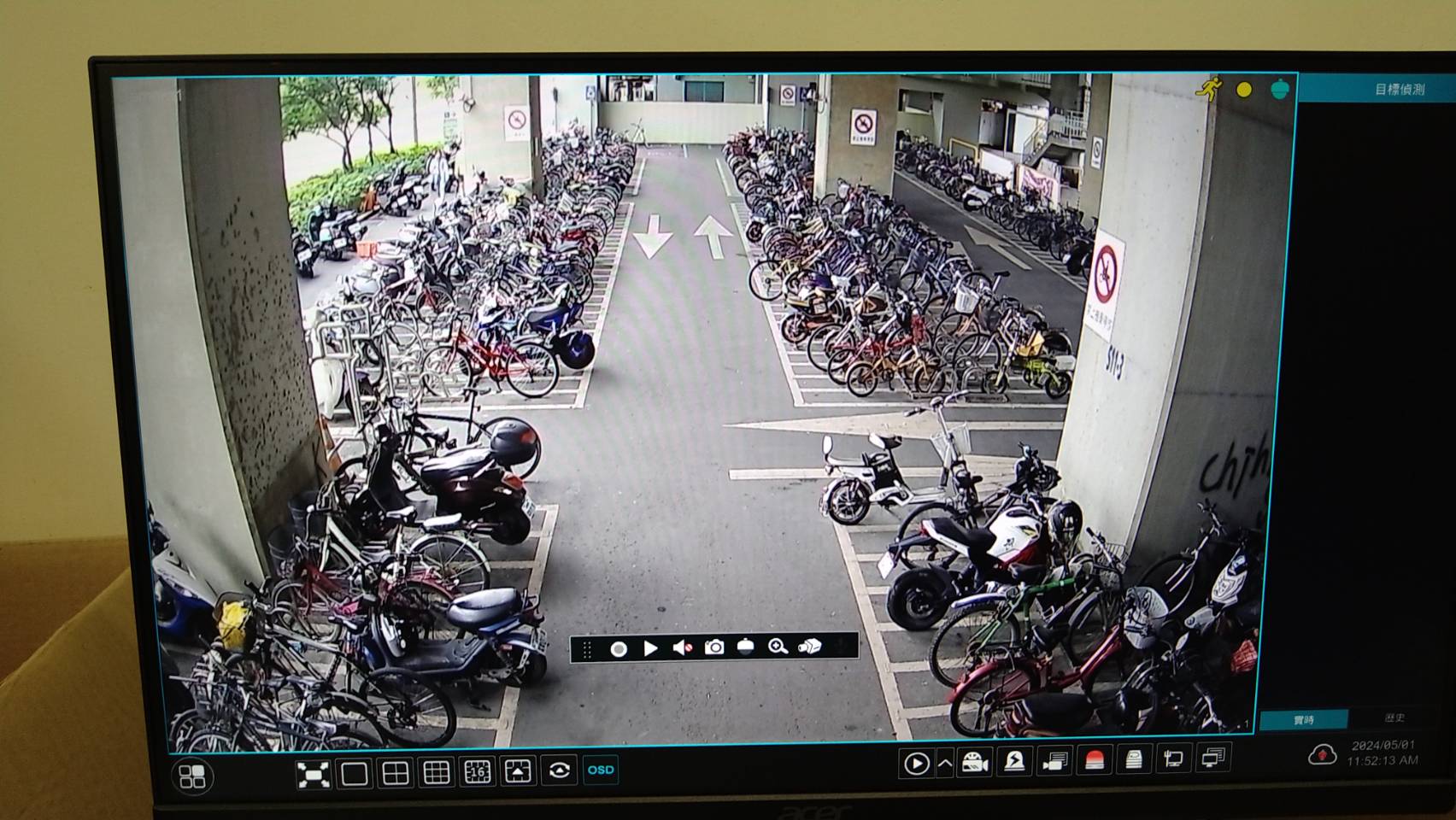 ▲員林警分局經溝通獲員林火車站支持並架裝13組監視系統，採500萬畫素高解析度鏡頭，有效遏阻發生腳踏車竊案。（員林警分局提供）
