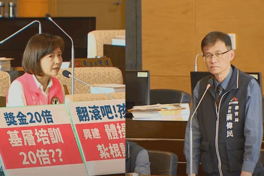 陳淑華揭露台中沒專業體操訓練場館 蔣偉民3個月給交代 280 照片來源:台中市議會直播截圖