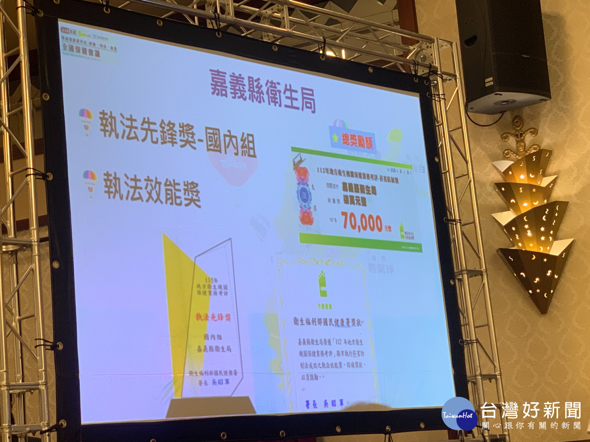 嘉義縣衛生局率先開罰網路平台違法廣告,獲執法先鋒獎/嘉義縣府提供