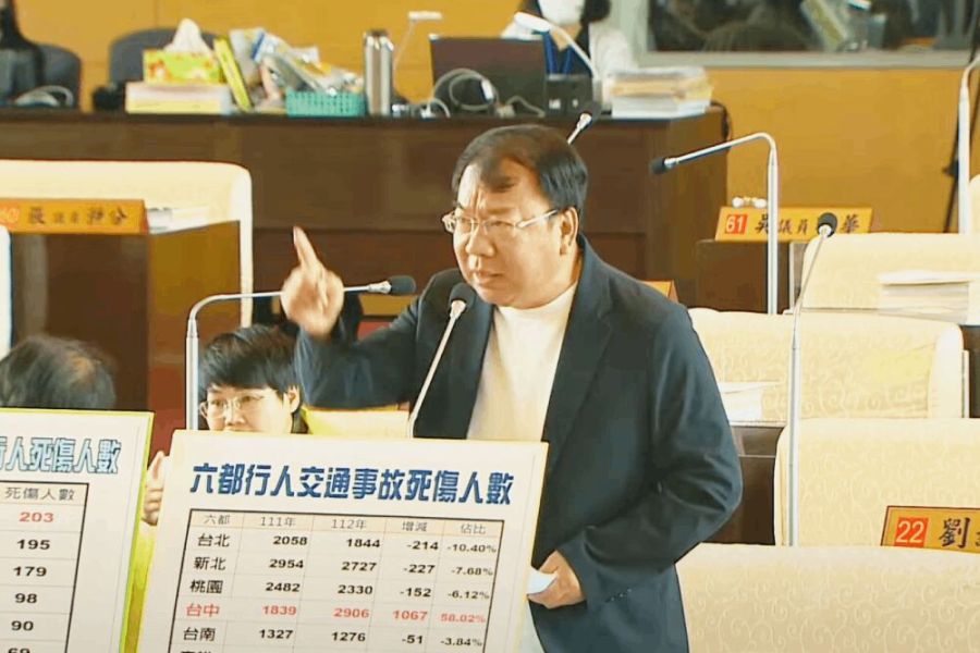 蔡耀頡、謝志忠指台中交通死傷人數續創新高 交通局長葉昭甫坦言不理想 206 照片來源:台中市議會直播截圖