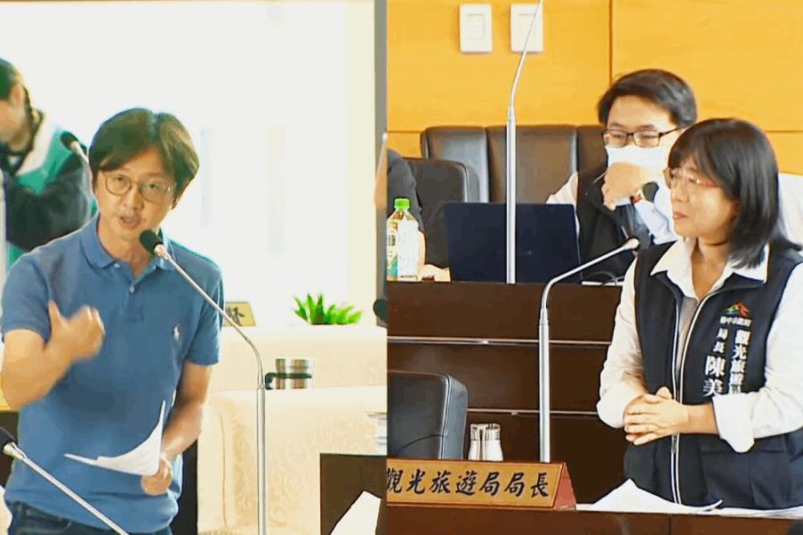 陳美秀備詢狀況外還推民政局 江肇國轟:觀旅局坐著吃便當就好 197 照片來源:台中市議會直播截圖