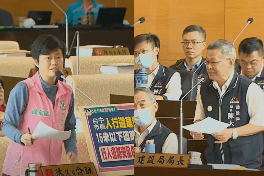 台中1月行人死傷6都最多 陳俞融盼陳大田親體會行走困難度 240 照片來源:台中市議會直播截圖