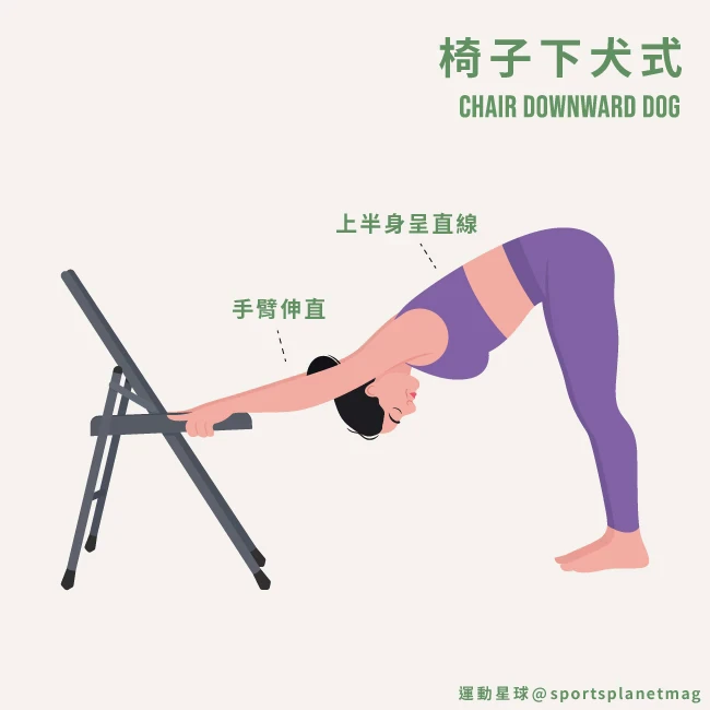 1. 椅子下犬式(Chair Downward Dog)