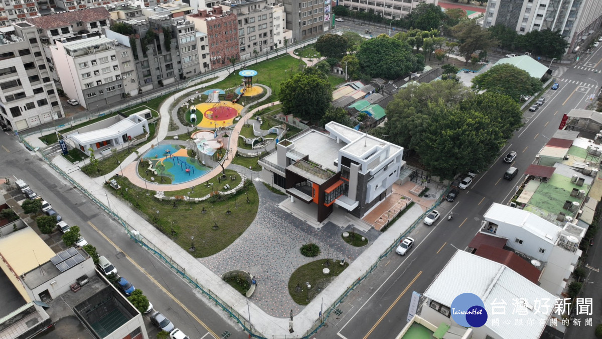 員林三和公園全貌空拍圖。圖／彰化縣政府提供