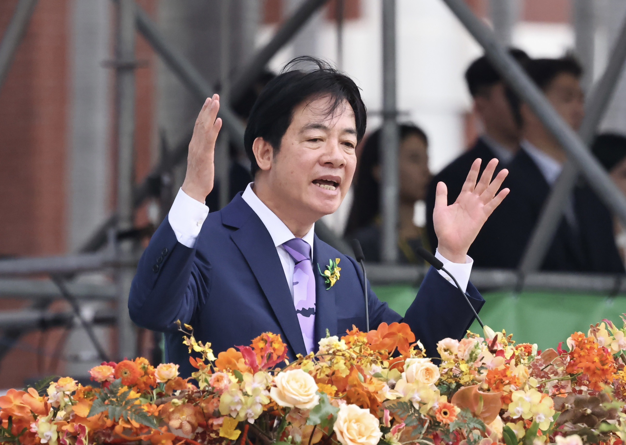 賴清德總統發表就職演說,籲中國以對話取代對抗。林啟弘攝