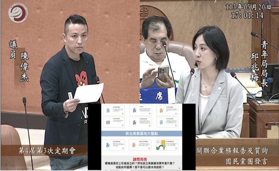 淡海新市鎮尚無青創基地 陳偉杰籲市府推動青年在地就業