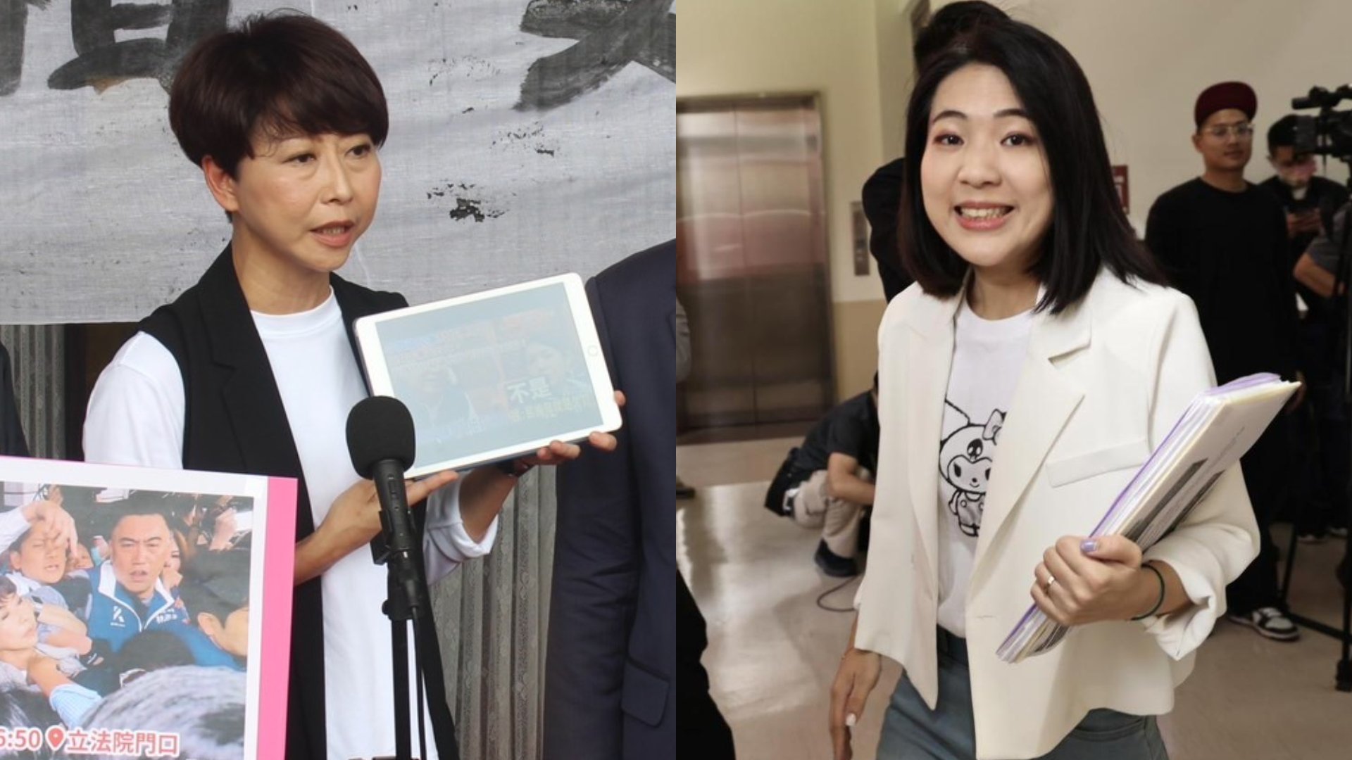 陳亭妃(左)今表示將對徐巧芯(左)提吿傷害。陳亭妃提供、林啟弘攝
