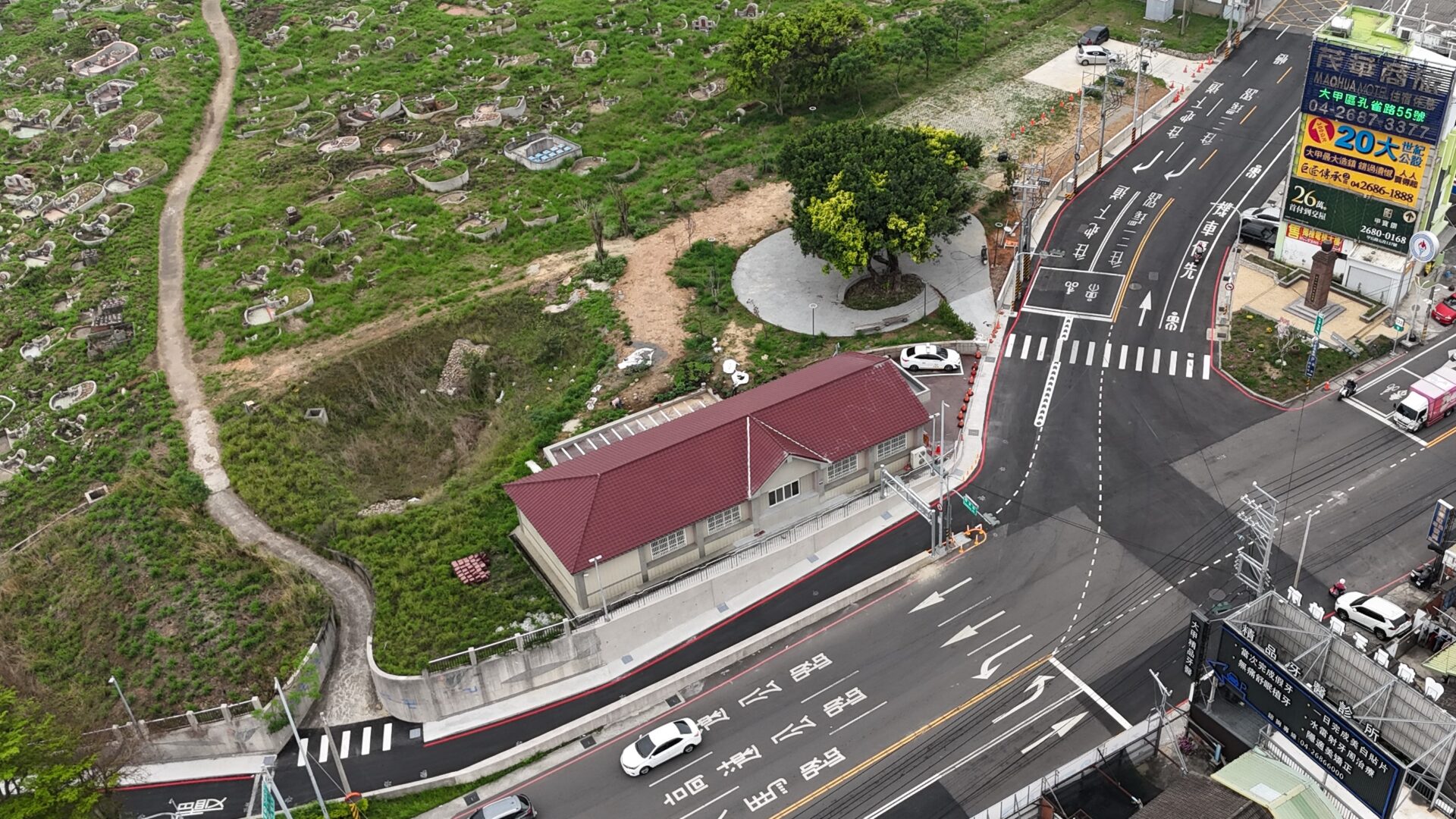 改善大甲交流道匝道出口壅塞　中市外埔甲東路拓寬工程完工