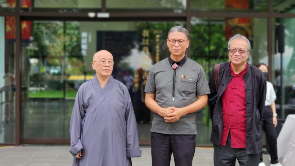 工藝中心舉行「楊英風-鳳凰來儀(三)雕塑作品開幕記者會暨蕭瓊瑞教授美學講座」活動。(圖/陳惠玲攝影)