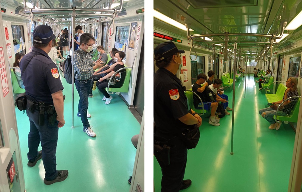 ▲圖說：臺中捷警隊增加捷運保全與員警的車廂巡邏班次，消除捷運安全防護空隙 （圖／台中市政府提供）