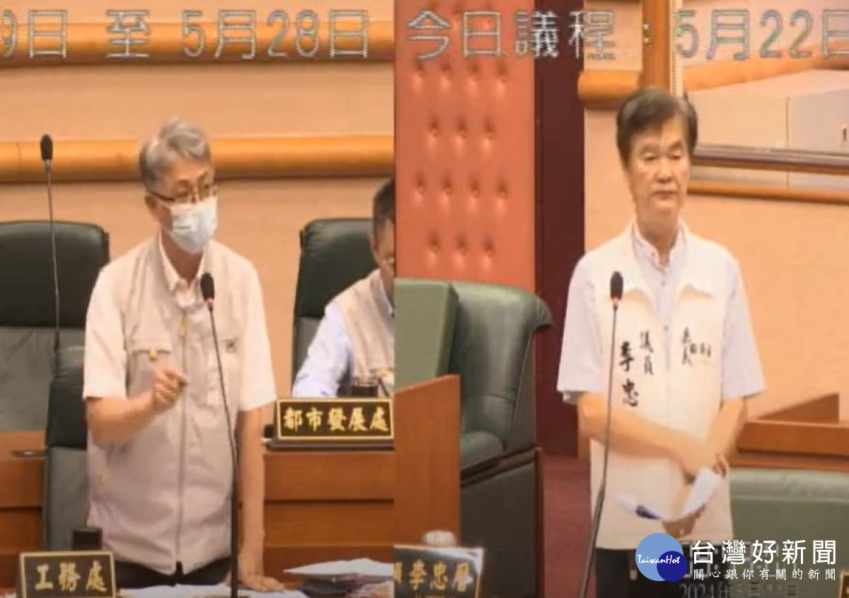 嘉義市議員李忠曆要求工務處應全面改善整條民族路人行道／陳致愷翻攝