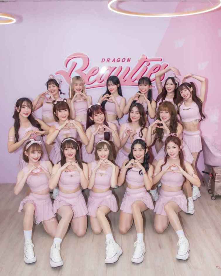 ▲中華職棒味全龍啦啦隊Dragon Beauties小龍女將舉辦「2024全心全意為妳 Dragon Beauties小龍女徵選會」，熱血新人擠破頭，搶當人氣女神林襄學妹。（莉奈享務所提供）