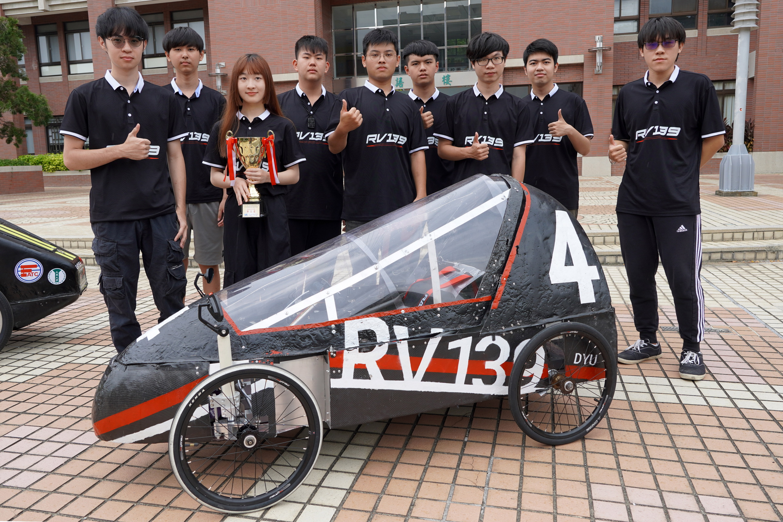 ▲大葉大學機械系RV139車隊獲動態競賽第三名。（記者張溎壕攝）