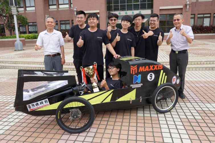 ▲大葉大學機械系Rimitto Sho車隊獲動態競賽第一名。（大葉大學提供）