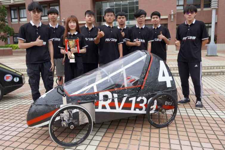 ▲大葉大學機械系RV139車隊獲動態競賽第三名。（大葉大學提供）