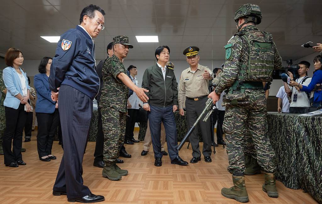 ▲賴清德總統今天下午首度以三軍統帥身分,前往桃園勗勉「海軍陸戰隊66旅」。(總統府提供)