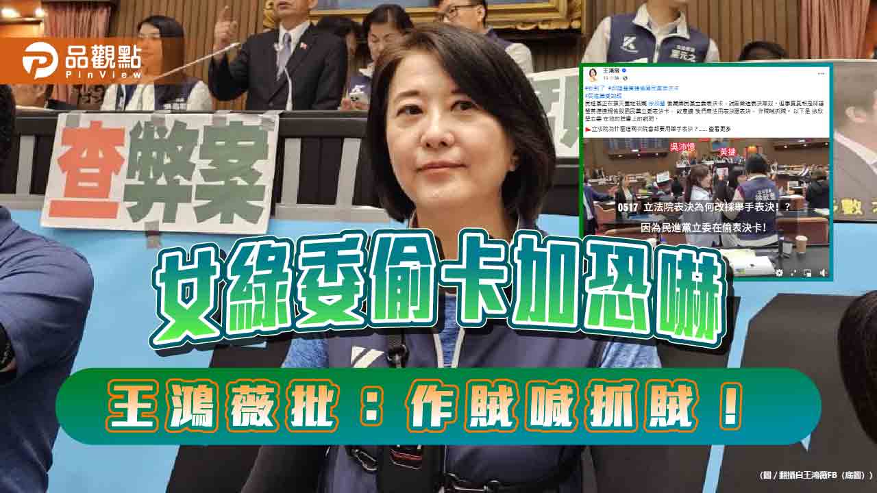 女綠委偷表決卡,說謊威脅人民,狂製造對立
