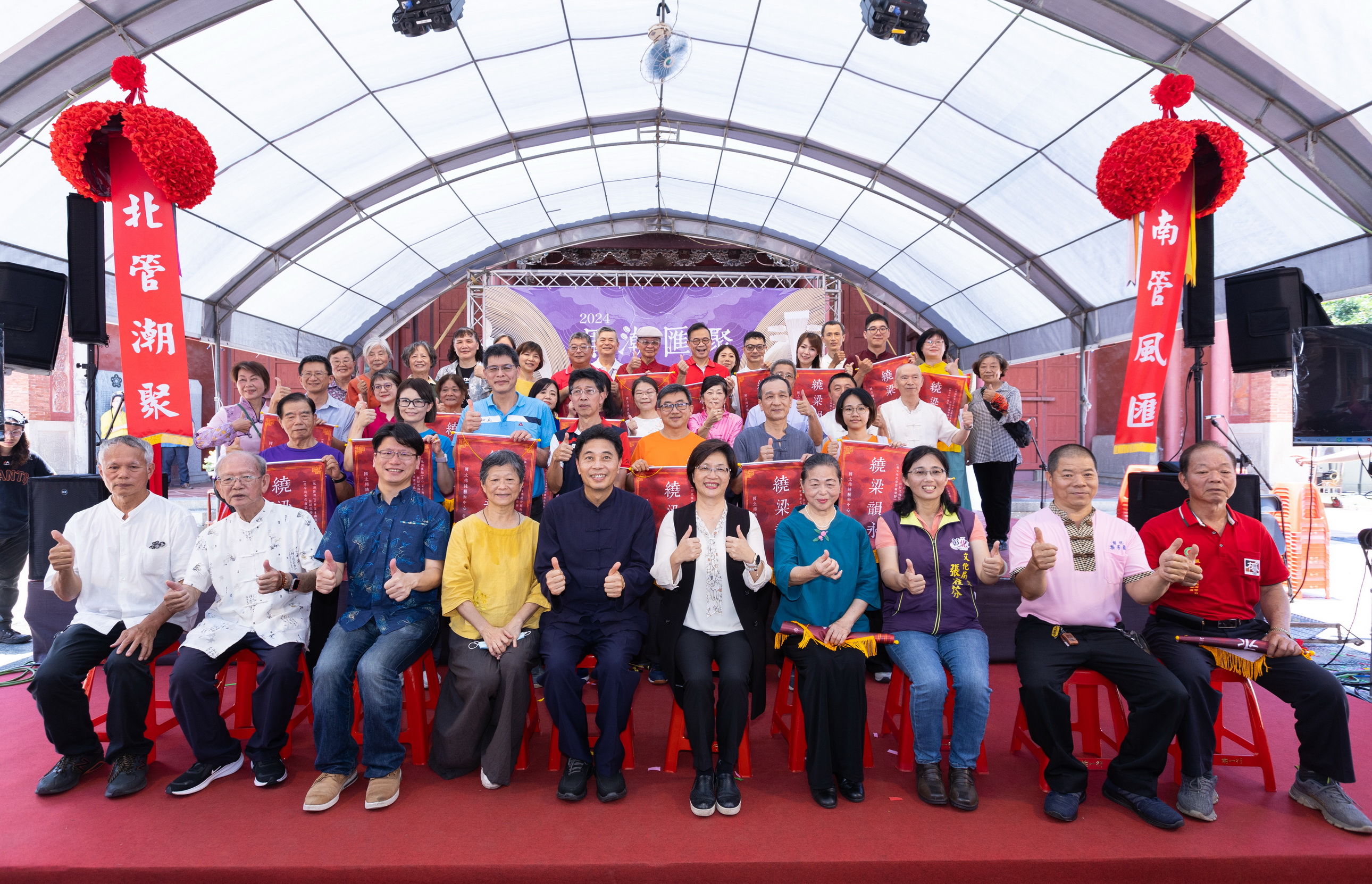 ▲彰化縣攜手國立傳統藝術中心舉辦「2024南北管藝術交流匯演暨彰化傳統戲曲節」，活動將傳統音樂帶到戶外，讓民眾享受這次難得的藝術盛會。（記者張溎壕攝）