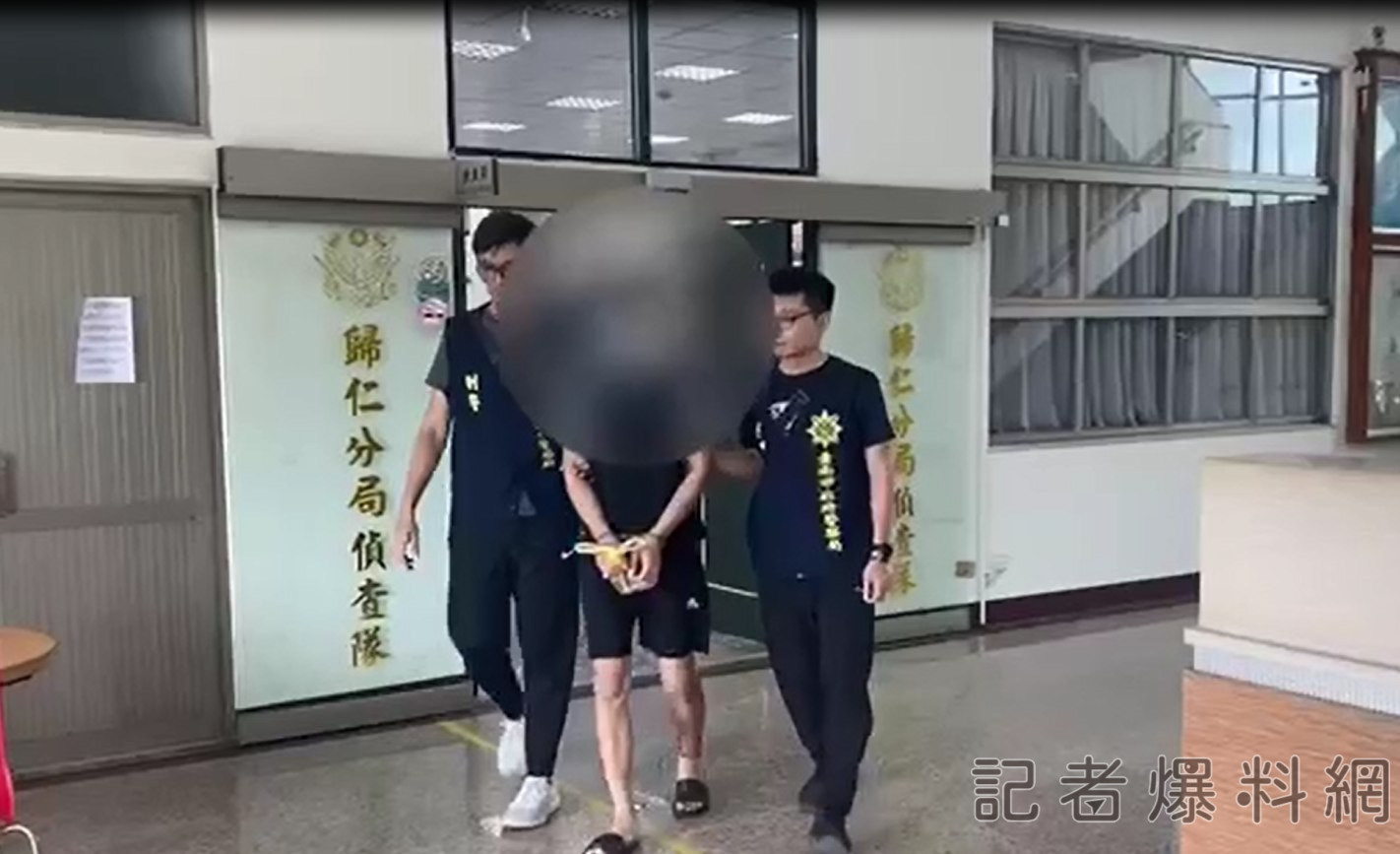 ▲申男砍殺同鄉立即被逮補(圖/記者王俊勝 翻攝)
