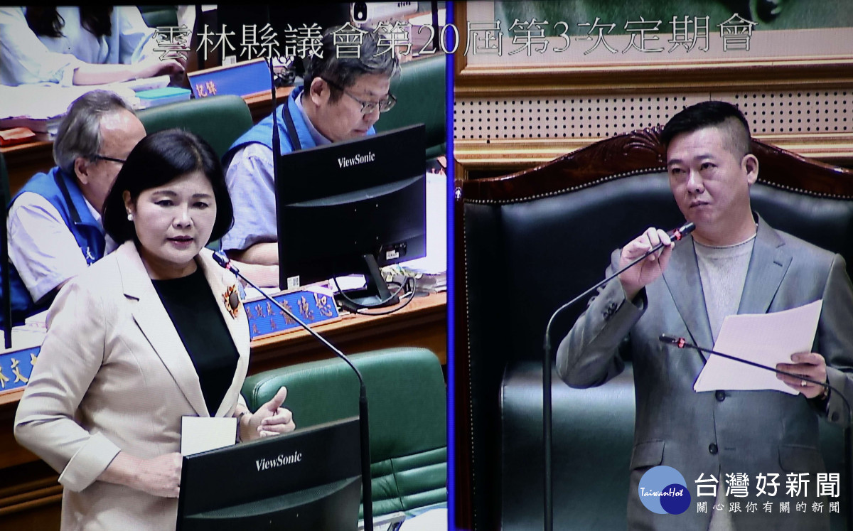 雲林縣議會議長黃凱關切農地補助問題，縣長張麗善表示將向中央爭取，每公頃農地每年基本補償40萬／陳致愷翻攝