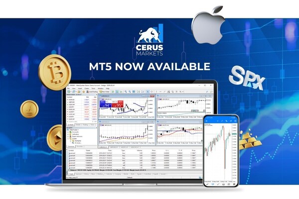 Cerus Markets 推出 MetaTrader 5,提供增強的交易功能和 100% 存款獎金