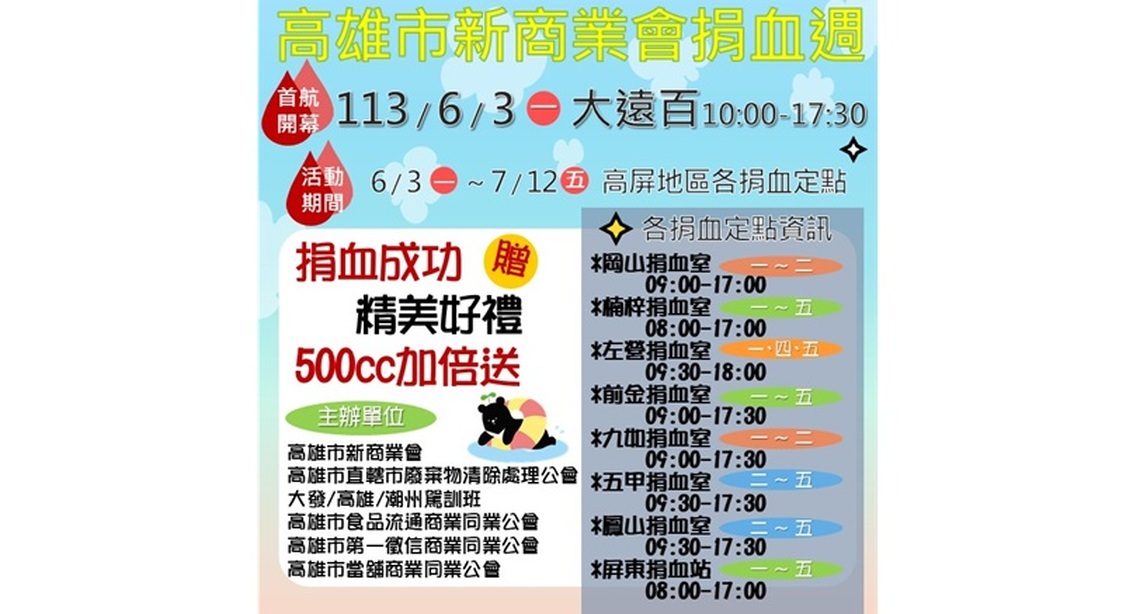 南部地區血液庫存緊張 高雄市新商業會聯合五大公會團體號召民眾捐血