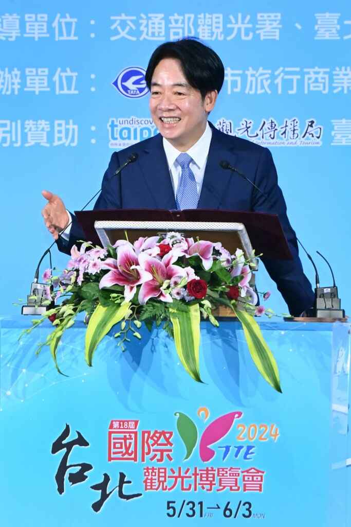 ▲在「台北國際觀光博覽會開幕記者會」上，賴清德總統表達了對觀光產業的重視和支持。（記者張玉泰攝）
