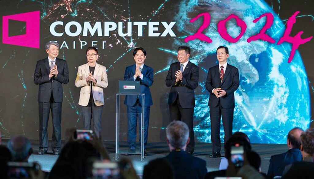 ▲賴清德總統今天上午出席「2024台北國際電腦展開幕典禮」時表示,為了打造臺灣成為人工智慧島,他期望企業界繼續支持政府,投資臺灣。(總統府提供)