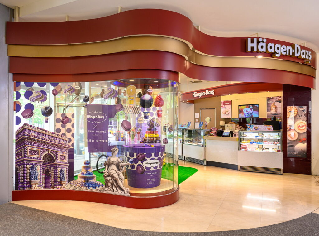 將「法式驚艷AR濾鏡」躍入現實改裝Häagen-Dazs美麗華旗艦店,提供消費者多元沉浸式感官體