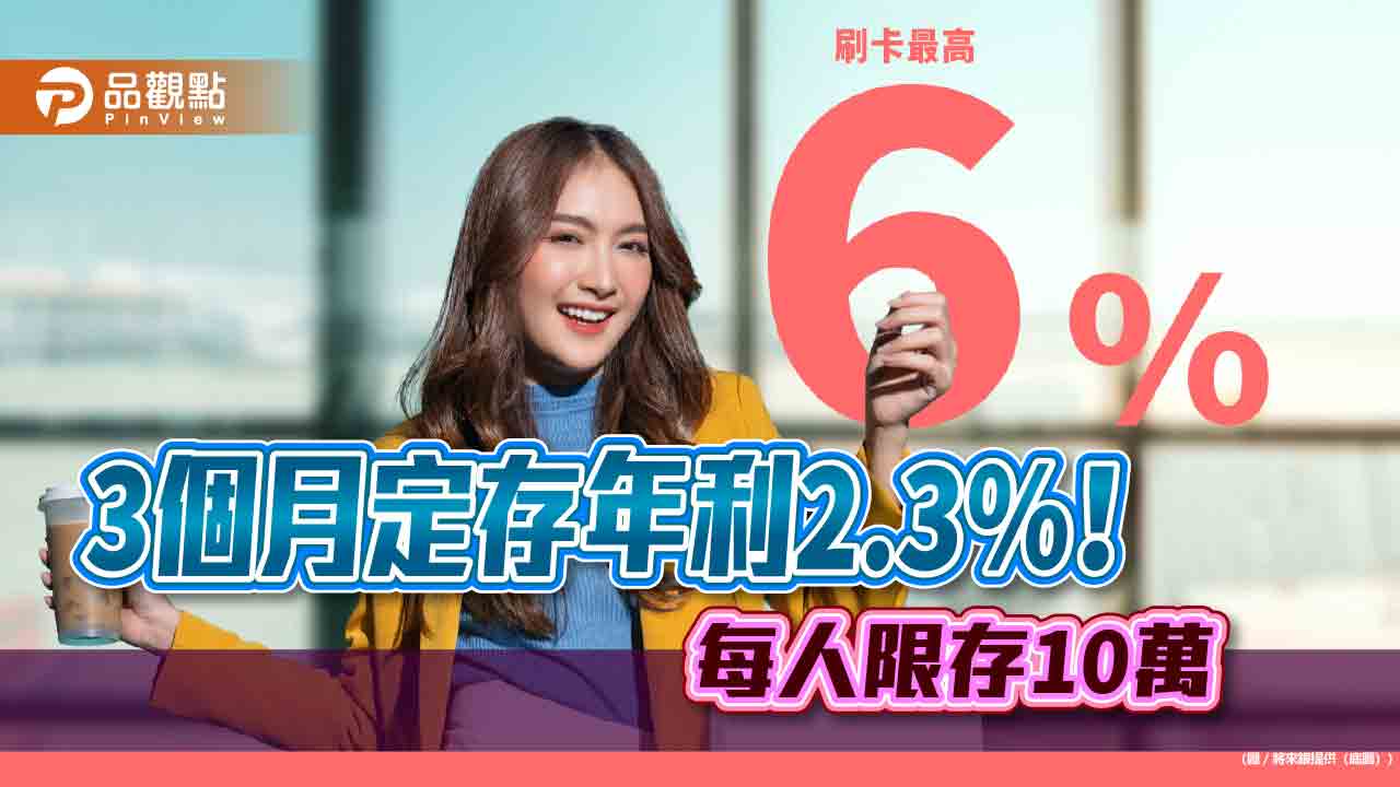將來銀行拚了!3個月定存年利2.3% 年輕人開戶刷卡最高6%回饋
