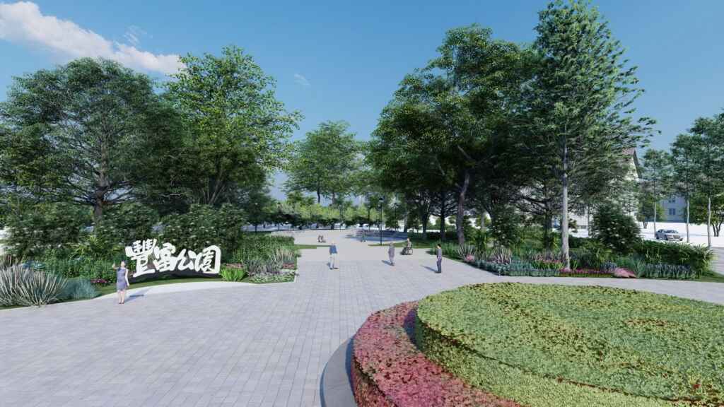 ▲《城市減法美學》新風貌!中市南屯區豐富公園路口意象優化 。(記者廖妙茜翻攝)