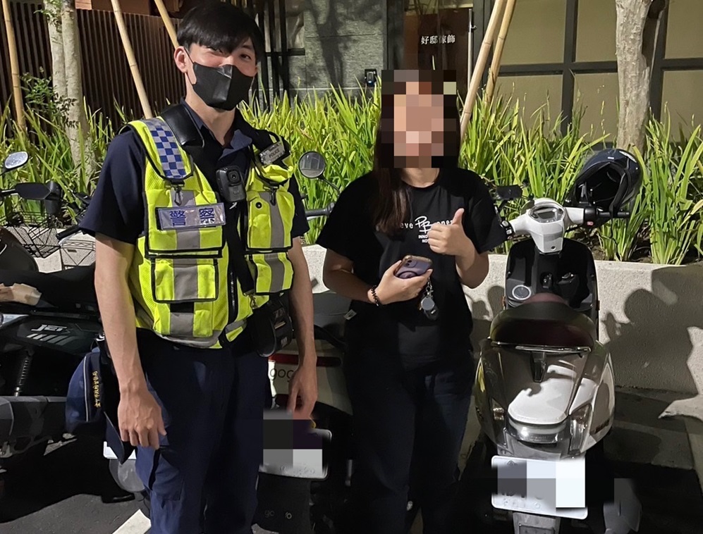 ▲圖說:陳女找不到愛車心急報警,員警正要搜尋時赫然發現女子機車映入眼簾 (圖/台中市政府提供)