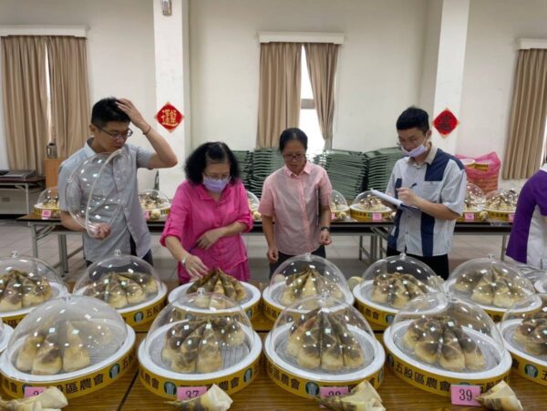 ▲五股區農會家政班學員以當地盛產之綠竹筍,製作各式各樣創意綠竹筍料理,讓人垂涎。