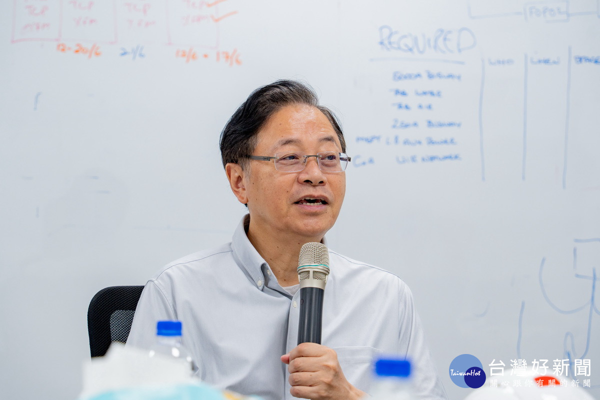 桃園市長張善政於視察微軟(Microsoft)資料中心工程建置進度時致詞。