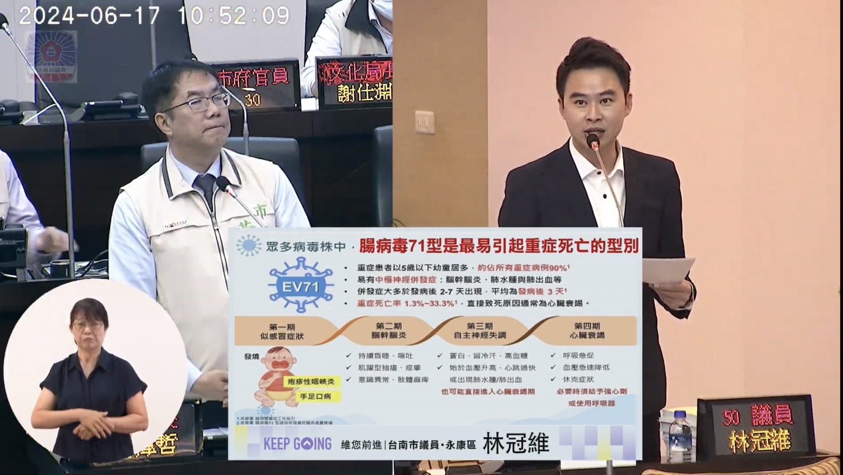 ▲台南市議員林冠維爭取幼童腸病毒疫苗全額補助與永康焚化爐回饋金等議題。(圖/林冠維服務處提供)