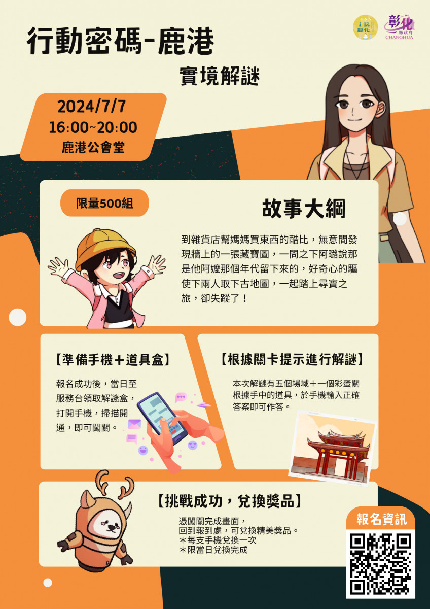 發現角落小夥伴!「行動密碼‧鹿港」實境解謎遊戲今夏開催。圖/記者鄧富珍翻攝