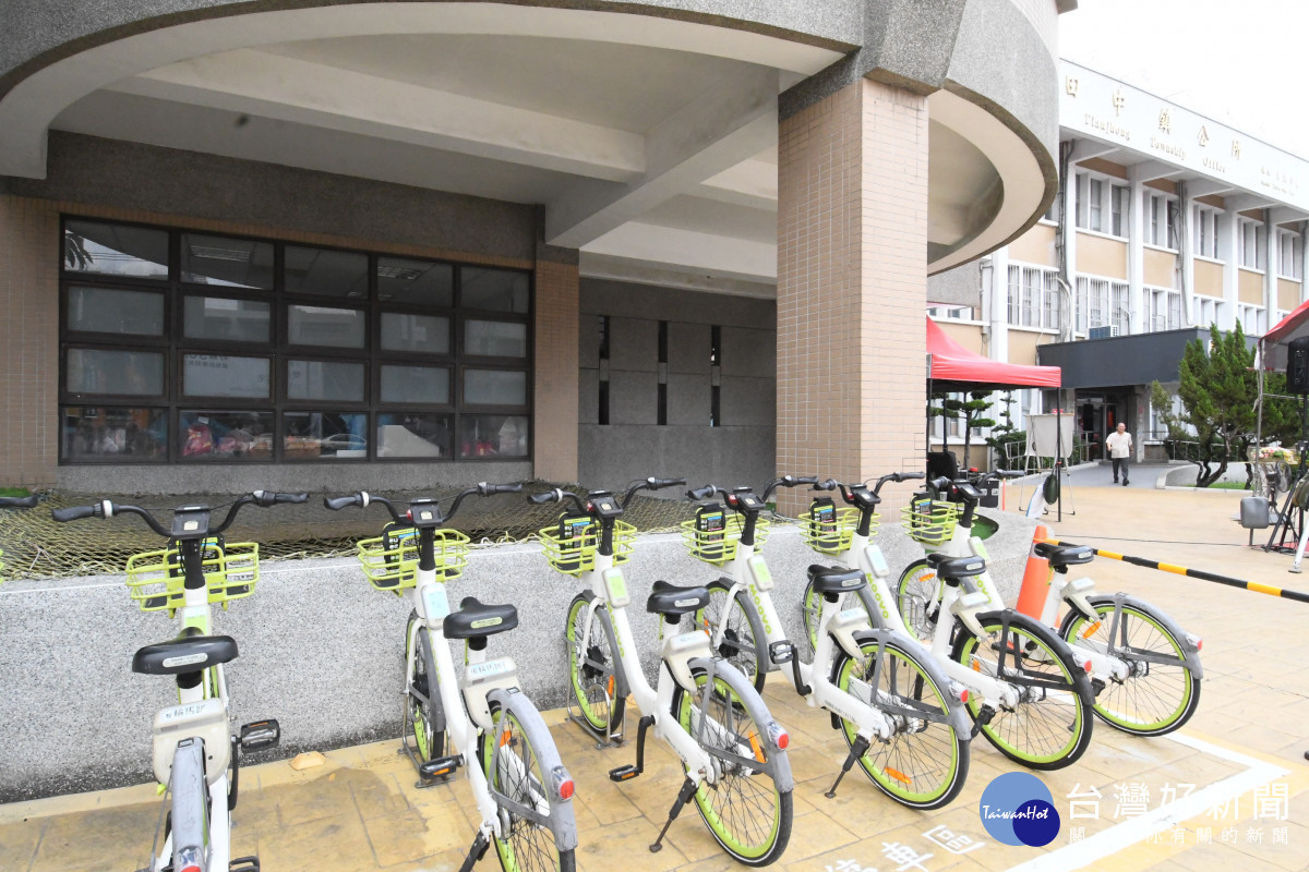 彰化田中鎮正式啟用MOOVO公共自行車。圖/記者鄧富珍攝